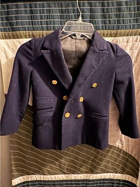 Navy Double-Breasted Blazer with Gold Buttons Dior boys authentic vintage blazer